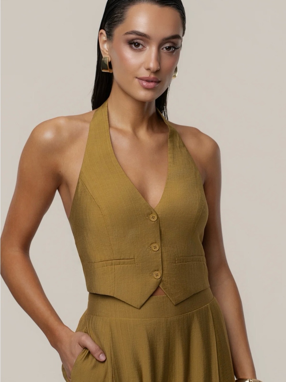 OLIVE TROPICAL DAZE PANT SET - Picture 2 of 12
